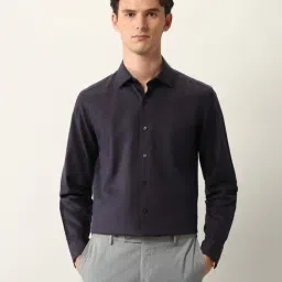 Arrow Purple Cotton Regular Fit Texture Shirt image 1