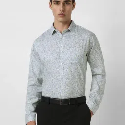 Van Heusen Blue Cotton Slim Fit Printed Shirt-picture-12