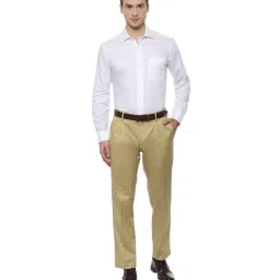 Louis Philippe Permapress Beige Regular Fit Trousers image 5