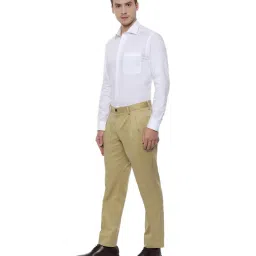 Louis Philippe Permapress Beige Regular Fit Trousers image 3