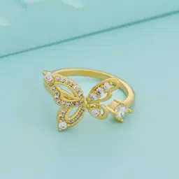 Kushal's Fashion Jewellery White Gold Trendy Zircon Finger Ring for Women-picture-20