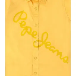 Pepe Jeans Kids Yellow Printed Full Sleeves Shirt image 3