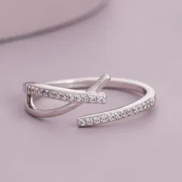 Kushal's Fashion Jewellery White Rodium Trendy Zircon Finger Ring for Women-picture-32