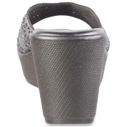 Mochi Women's Gun Metal Casual Wedges image 5