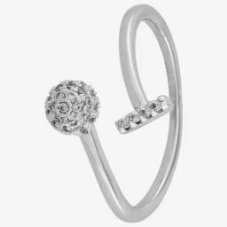 Kushal's Fashion Jewellery White Rodium Trendy Zircon Finger Ring for Women image 2