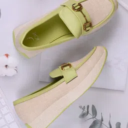 Jove Women Colourblocked PU Loafers-image-49