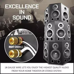 FEDUS 14 Gauge/AWG Oxygen-Free Copper 2 Conductors Audio Speaker Wire Black & White 100 m image 3