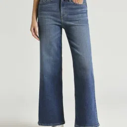 Pepe Jeans Blue Cotton Mid Rise Flared Jeans-picture-24