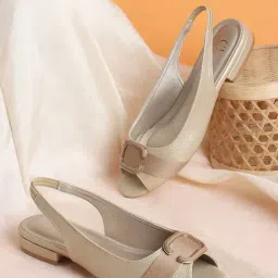 Carlton London Women's Beige Sling Back Sandals-image-74