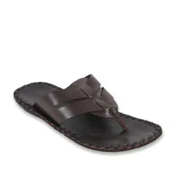 Mochi Brown T-Strap Sandals image 2