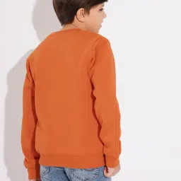 Jack & Jones Junior Boys Orange Cotton Blend Typography Sweatshirt image 2