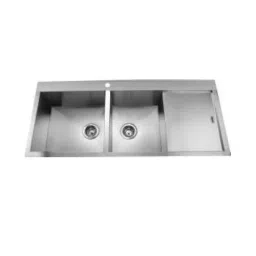 Jayna Noble Square 47x20x09 inch Satin Finish Stainless Steel Double Bowl Kitchen Sink, JNS 4720T R-picture-47