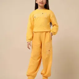 U.S. Polo Assn. Girls Yellow Cotton Logo Joggers-picture-20