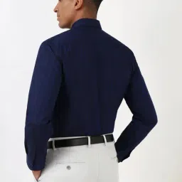 Peter England Navy Regular Fit Striped Shirt image 2