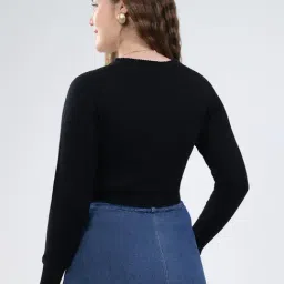 MONTE CARLO Navy Blue Solid Cardigan image 2