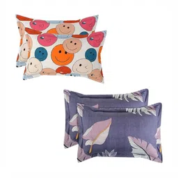 PRTREND Blue & Purple 4 Pieces Abstract Cotton Linen Rectangle Pillow Covers-picture-39