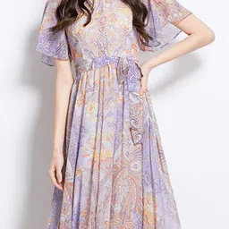 JC Collection Ethnic Motifs Printed Flared Sleeve Maxi Dress image 3