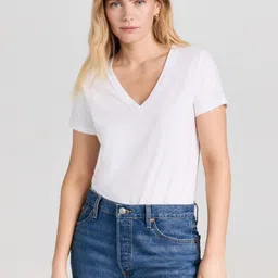 COLOR CAPITAL Women V-Neck Pockets T-shirt-picture-12