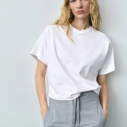 MANGO Women Pure Cotton T-shirt-image-37