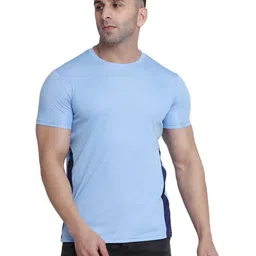 TQH Men Colourblocked Round Neck Drop Shoulder Sleeves Slim Fit T-shirt-picture-31