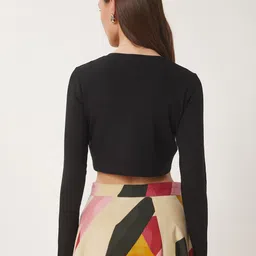 Happiness istanbul Women Solid Long Sleeves Crop Cardigan image 4
