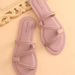 Earthy Touch Premium Ethnic Wear  Chappal Braided Design - Peach-picture-17