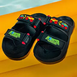 KazarMax Monster Truck Text & Vehicle Detailed Water Proof Sandals - Black & Green-picture-19
