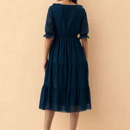 all about you Puff Sleeve Crepe Fit & Flare Midi Dress image 2