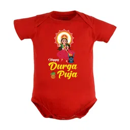 FFLIRTYGO Infants Durga Puja Printed Pure Cotton Bodysuit-picture-35