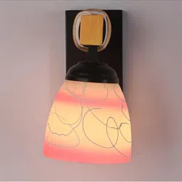 1ST TIME Pink & White Colourblocked Wood Contemporary Rectangle Shaped Wall Lamp image 5