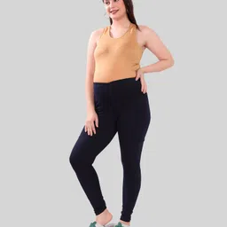 TUMMY Solid Maternity Active Wear Leggings - Blue image 5
