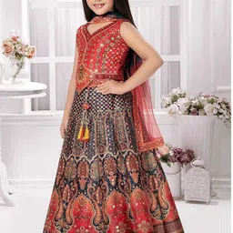 Sangria Girls Printed Ready to Wear Lehenga & Blouse With Dupatta image 3