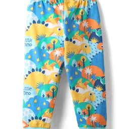 Babyhug Cotton Knit Full Sleeves Co-Ord Night Suit With Dino Print - Multicolor image 5