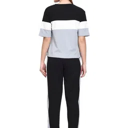 BOMBSHELL Colourblocked Round Neck T-Shirt With Trousers Co-Ords image 4