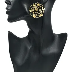 j & c fashion arena J & C Fashion Are Stainless Steel Gold-Plated Earrings image 1