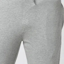 Peter England Grey Cotton Regular Fit Self Pattern T-Shirt & Joggers image 4