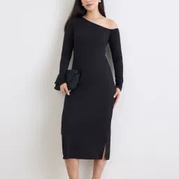 Styli Black Synthetic Regular Fit Dress-image-4