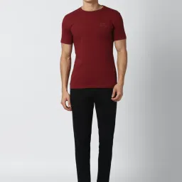 Peter England Maroon Cotton Regular Fit T-Shirt & Joggers image 1