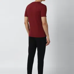 Peter England Maroon Cotton Regular Fit T-Shirt & Joggers image 2