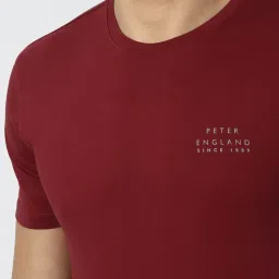 Peter England Maroon Cotton Regular Fit T-Shirt & Joggers image 4