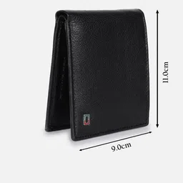 Peter England Men Textured Leather Two Fold Wallet image 4