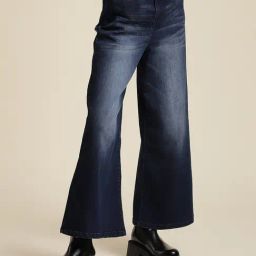 Label Ritu Kumar Dark Blue Relaxed Fit Lightly Washed Jeans-picture-20