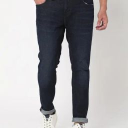 Spykar Dark Blue Slim Fit Lightly Washed Jeans-picture-43