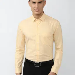 Peter England Yellow Slim Fit Self Pattern Shirt-picture-23