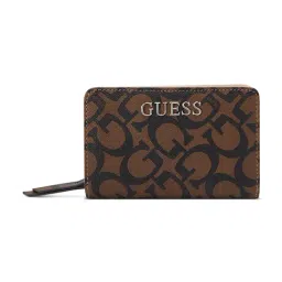 Guess Dark Brown Printed Abbas French Wallet-image-97