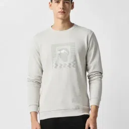Van Heusen Grey Cotton Regular Fit Printed Sweatshirt-image-68