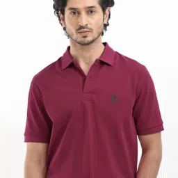 Rare Rabbit Red Cotton Embroidered Regular Fit T-Shirt-image-22