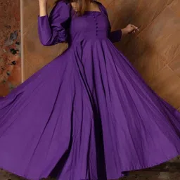 kreadaa Square Neck Cotton Fabric 3/4 Sleeve Long Women Kurta Set image 4