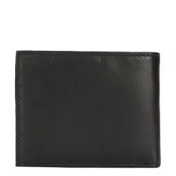Louis Philippe Men Black Solid Bifold Made from Premium Leather Card Wallet image 2