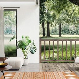 Ddecor Rugs Orange Polyester Geometric Rugs-picture-2